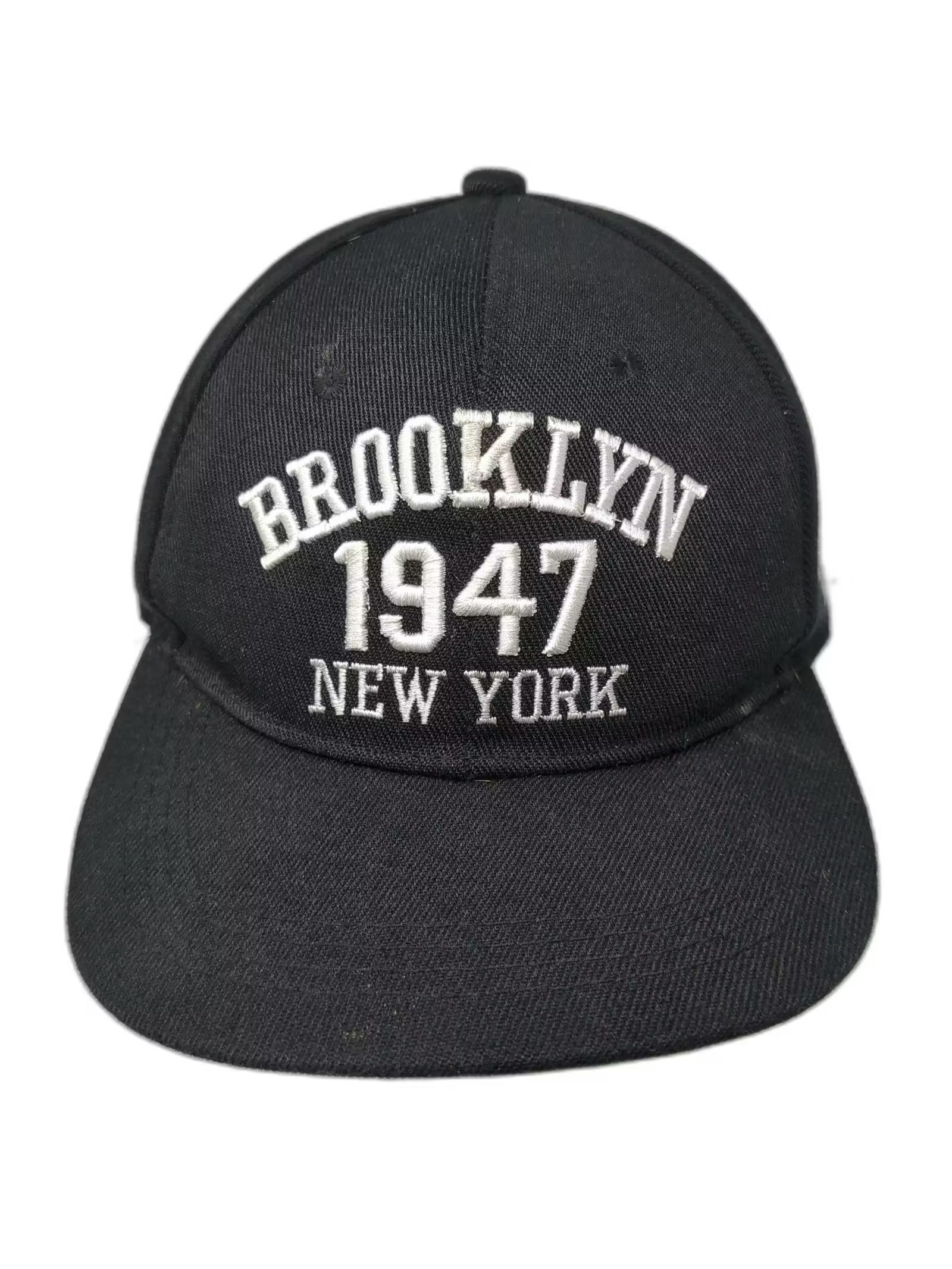 Brooklyn 1947 New York Snapback Hat Black Embroidered Adjustable Osfm Cap